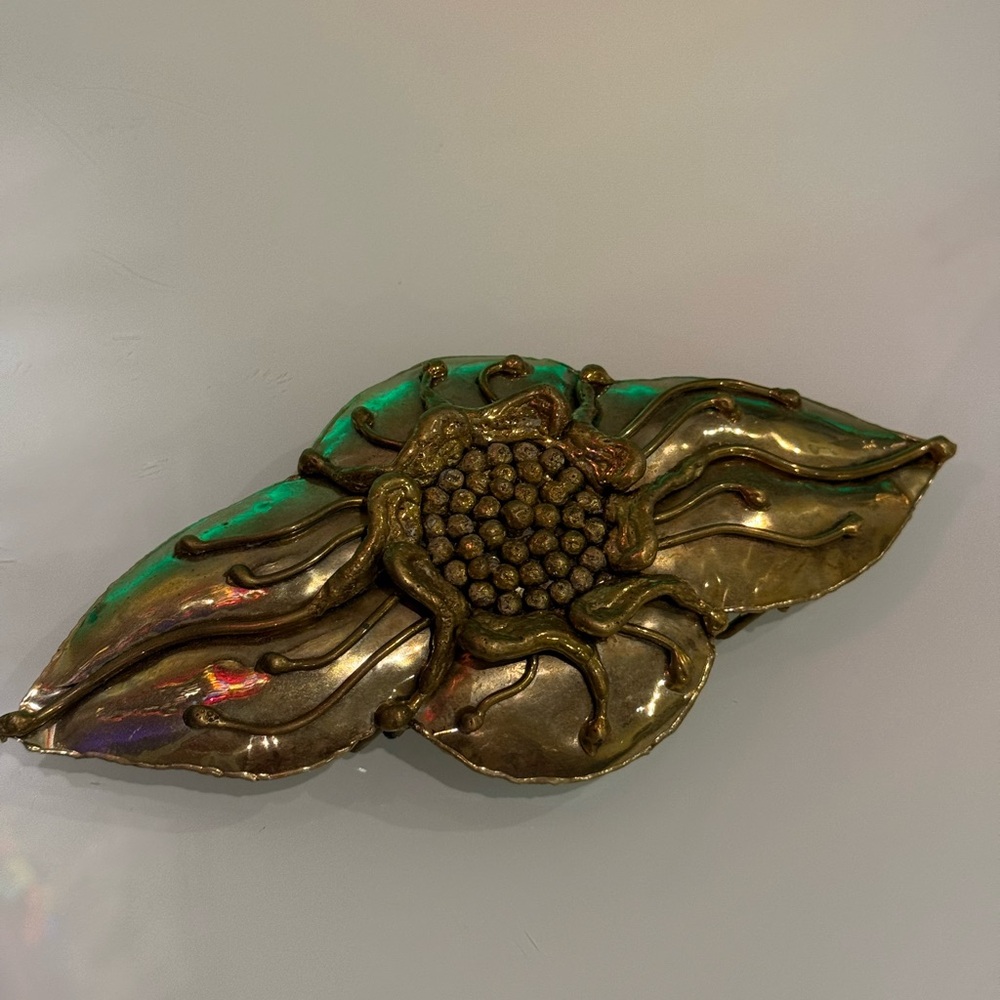 Sculpted Metal Bronze Western Belt Buckle Potentially The Work Of Pal Kepenyes.